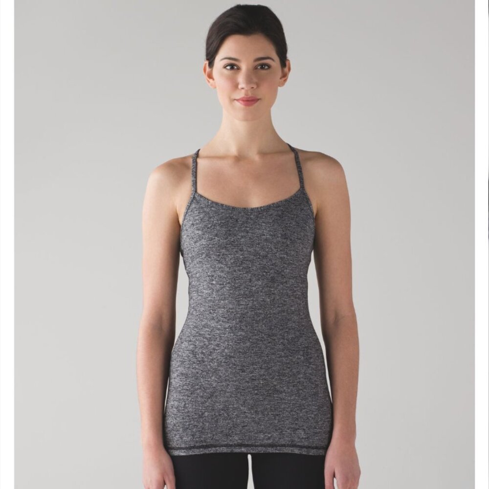 Lululemon Power Y Tank *Luon Heathered Black size 6